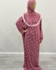 French Pink Daisy Print Pull Over Prayer Dress