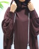 Double Hooded Prayer Abaya With Pockets - Brown