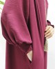 Double Hooded Prayer Abaya With Pockets - Burgendy