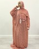 One Piece Coral islamic Prayer Dress Abaya With Attached Hijab - Prayer Gown - Prayer Dress - PD010