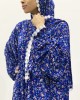 One Piece Royal Blue Prayer Dress With Attached Hijab - Prayer Dress - PD001