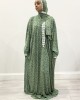One Piece Green Prayer Dress With Attached Hijab -  - PD009