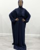 One Piece Lycra Prayer Dress With Attached Hiijab - Navy Blue
