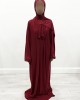 One Piece Lycra Prayer Dress With Attached Hiijab - Ruby Red