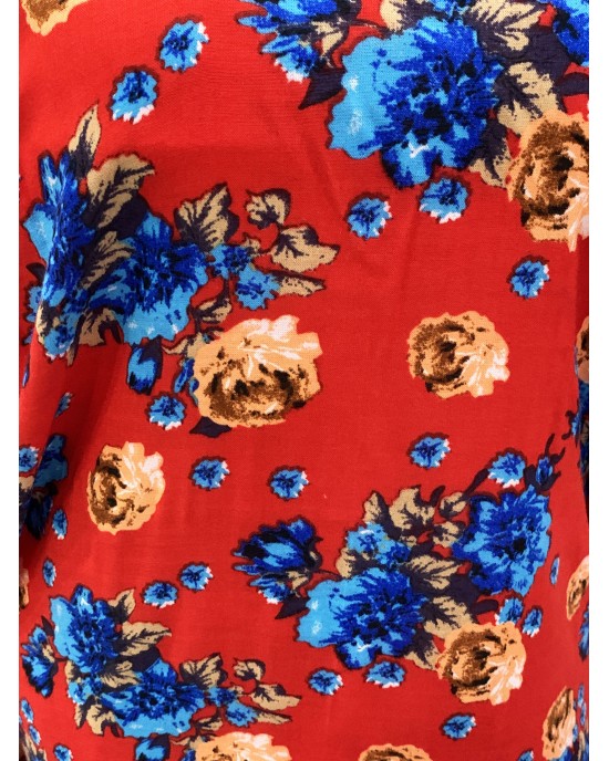 Red And Blue Floral Bati - Bati Dresses - BATI004
