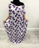 Purple Floral Print Bati Cotton Maxi Dress - Bati Dresses - BATI024
