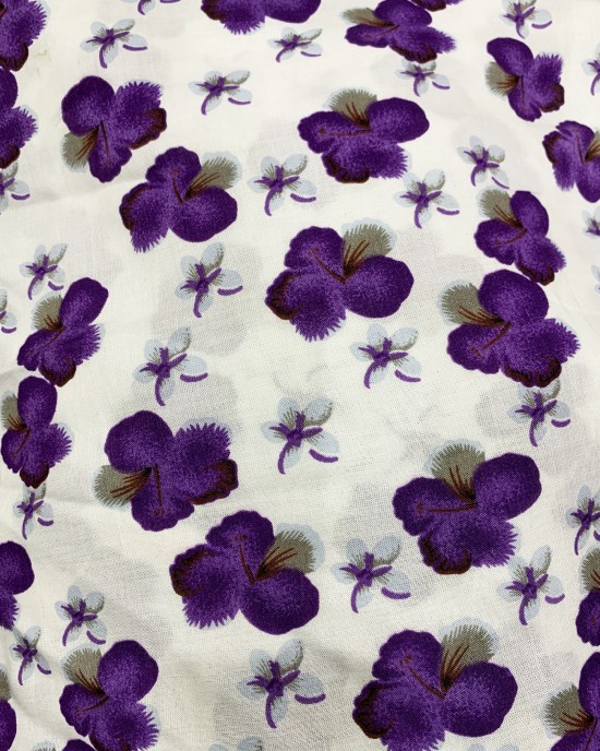 Purple Floral Print Bati Cotton Maxi Dress - Bati Dresses - BATI024
