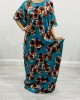 Turquoise Print Cotton Bati Dress