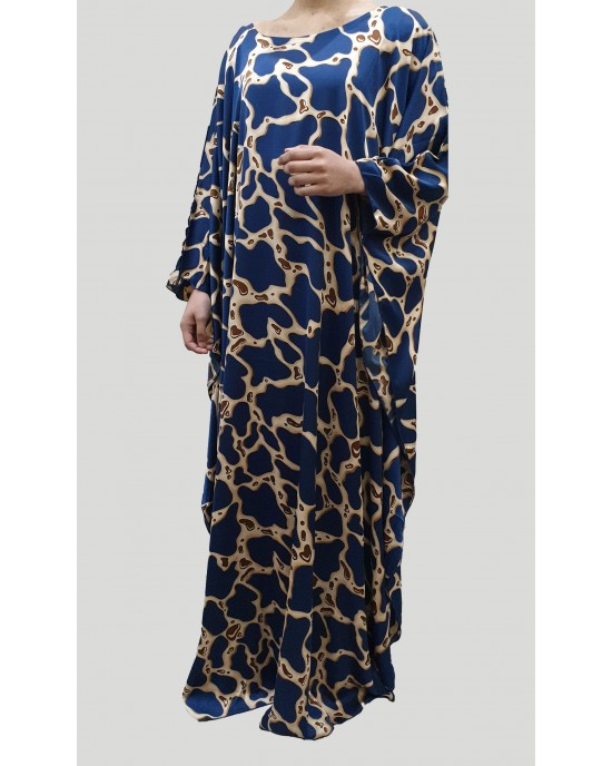 tara silk satin blue kaftan maxi dress - New Arrivals - tara003