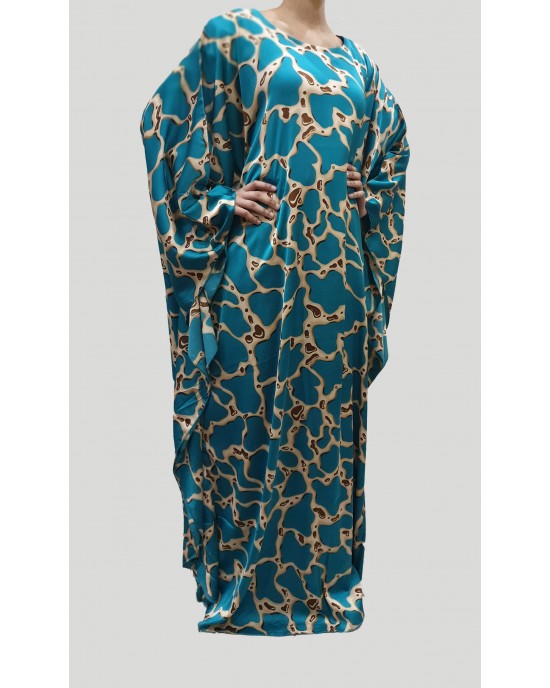Tara silk satin turquoise kaftan maxi dress - New Arrivals - tara004