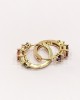 Gold Four-Tone Diamante Hoop Earrings - Gold Plated