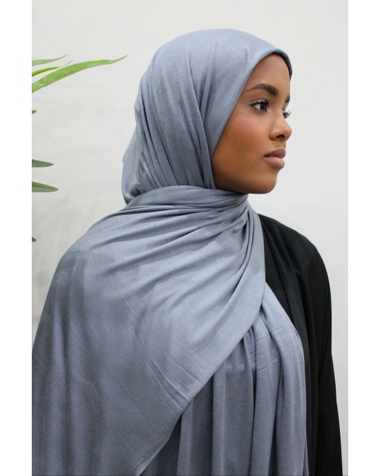 Premium Jersey Hijab -  Silver Grey