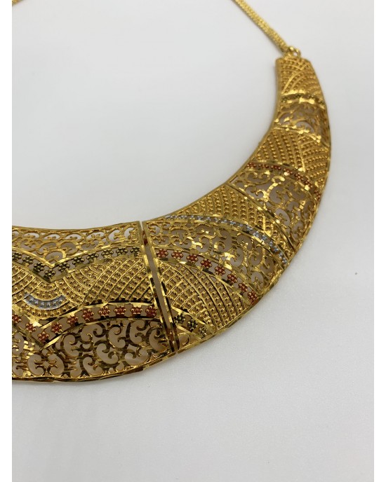 Madiha - 22K Gold Plated Dubai Jewellery Set - Jewellery sets - STYLE 203