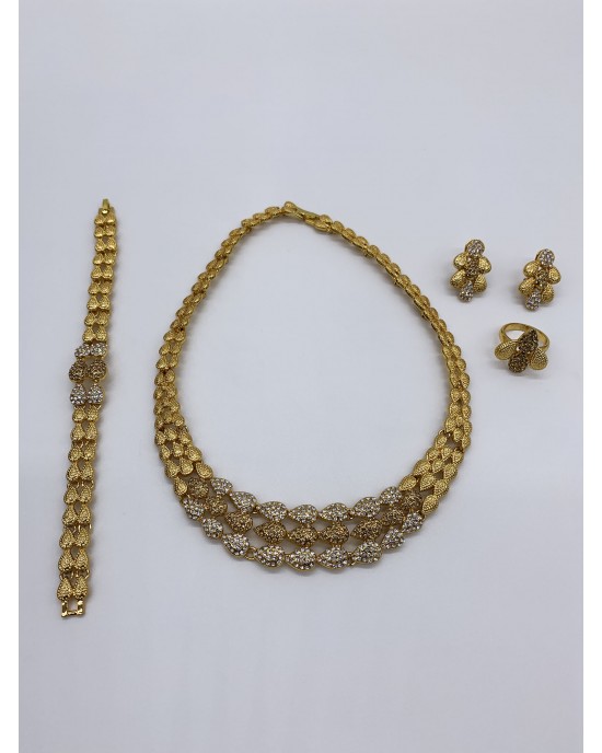 Riya - Two-Tone Dubai Jewellery Set - Jewellery sets - STYLE 202