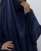 Amani's Two Piece Ruched Cuffs Jilbab Set - Navy Blue