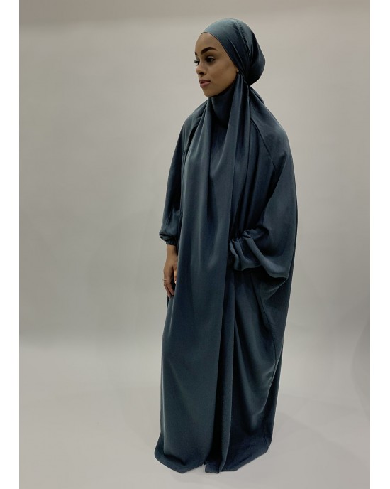 Amani’s One-Piece Grey Overhead  Jilbab / Burka with Pock