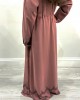 Kids Two-Piece Coral Rose Diamante Abaya With Inner Belt