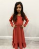 Haya Coral Kids Long Sleeve Maxi Dress - Childrens Dresses - DRESS2027