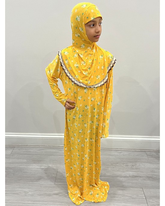 Amani's Little Girl Tuscany Yellow One Piece Slip On Prayer Dress
