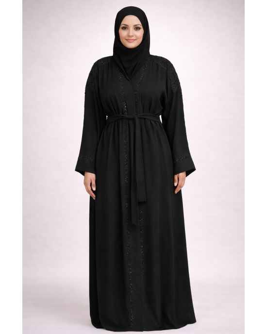 Amani's Open Black Abaya Jacket Style UK