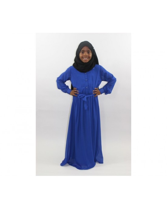Amani’s Blue long Sleeve Kids Maxi Dress Style UK