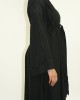 Amanis open black abaya jacket style uk - Abayas - AM010