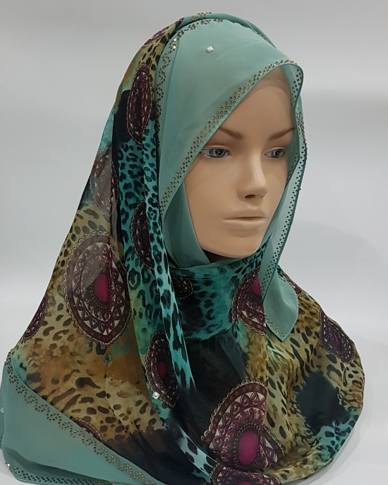 Anan Seafoam  Evening Scarf - Hijab Style - Occasion Hijabs - HIJ619