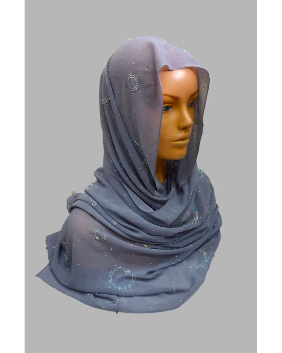 Amal Occasion Hijab - Grey - Scarf - Occasion Hijabs - HIJ628