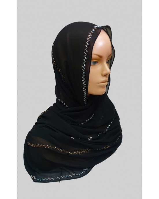 Esmi Occasion Hijab - Black - Scarf - Occasion Hijabs - HIJ633