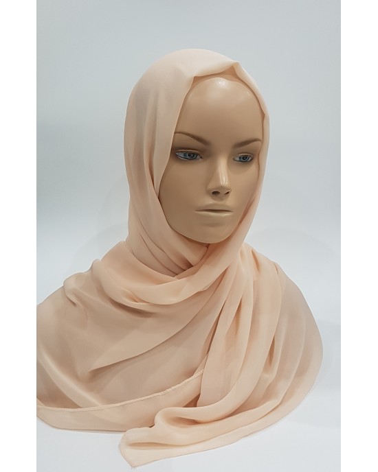 Elegant Soft Georgette Hijab - Peach - Scarf - Everyday Hijabs - HIJ605
