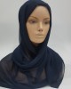 Elegant soft Georgette Hijab - Navy Blue - Scarf - Everyday Hijabs - HIJ008