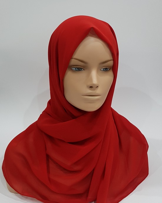 Elegant Soft Georgette Hijab - Candy Red - Scarf - Everyday Hijabs - hij601