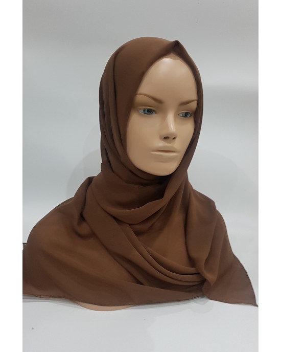Elegant soft Georgette Hijab - Mocha - Scarf - Everyday Hijabs - HIJ603