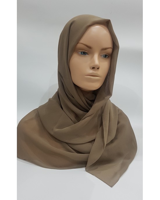 Elegant soft Georgette Hijab - Olive Green - Scarf - Everyday Hijabs - HIJ604