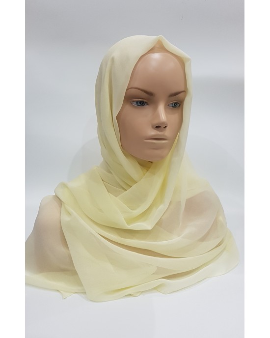 Elegant soft Georgette Hijab - Cream - Scarf - Everyday Hijabs - HIJ612