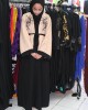 Amanis cream and black open abaya jacket style uk - Abayas - EX011