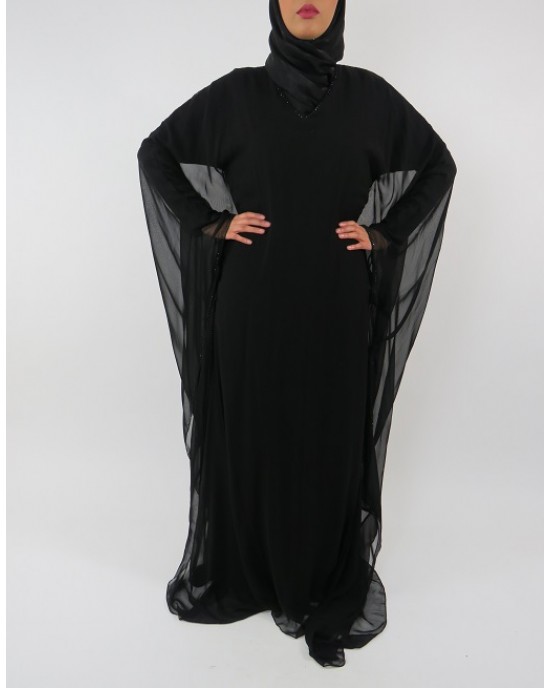 Amani’s Black Farasha Style Abaya UK - Abayas - Abaya108