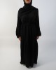 Amani’s Black Half Pleated Open Abaya UK - Abayas - Abaya038