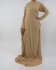 Amani’s Cream Saree Style Abaya UK - Abayas - SareeAbaya004