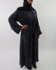 Amani’s Stylish Dark Grey Beaded Abaya Style UK - Abayas - Abaya065
