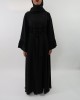 Amani’s Designer Black on Black Embellished Umbrella Cut Abaya Style UK - Abayas - Abaya055
