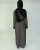 Amani’s Grey and Black Lace Abaya Style UK - Abayas - Abaya008