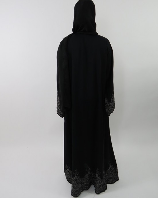 Amani’s Heavy Beaded Open Abaya Jacket Style UK - Abayas - Abaya042