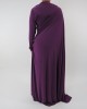 Amani’s Jersey Purple Saree Style Abaya UK - Abayas - SareeAbaya002