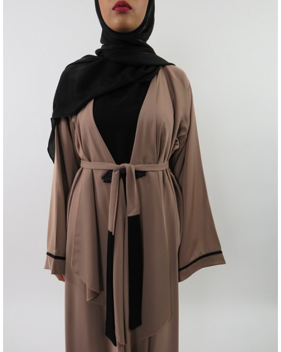 Amani’s Silky Lightweight Neda Open Abaya Jacket Style UK - Abayas - Abaya016