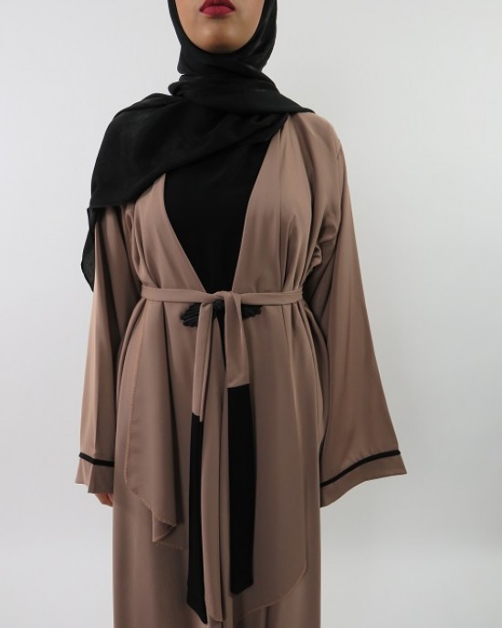 Amani’s Silky Lightweight Neda Open Abaya Jacket Style UK - Abayas - Abaya016