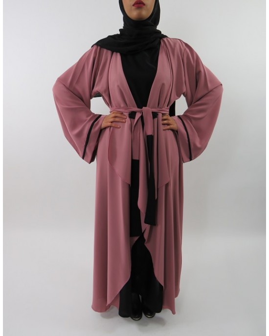 Amani’s Silky Lightweight Neda Open Abaya Jacket Style UK - Abayas - Abaya017