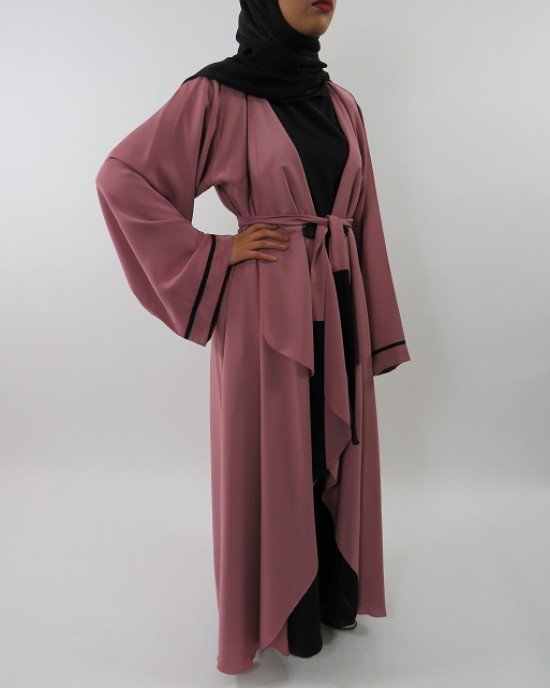 Amani’s Silky Lightweight Neda Open Abaya Jacket Style UK - Abayas - Abaya017