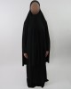 Amani’s Plain Black Jersey Stretch 2 Piece Jilbab – Burka – Burqa UK OverHead Abaya Style - Burqa - Jilbabs - Burka - JerseyJilbab003