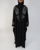 Amani’s Silver and Black Occasion Farasha Open Abaya Style UK - Abayas - Abaya013